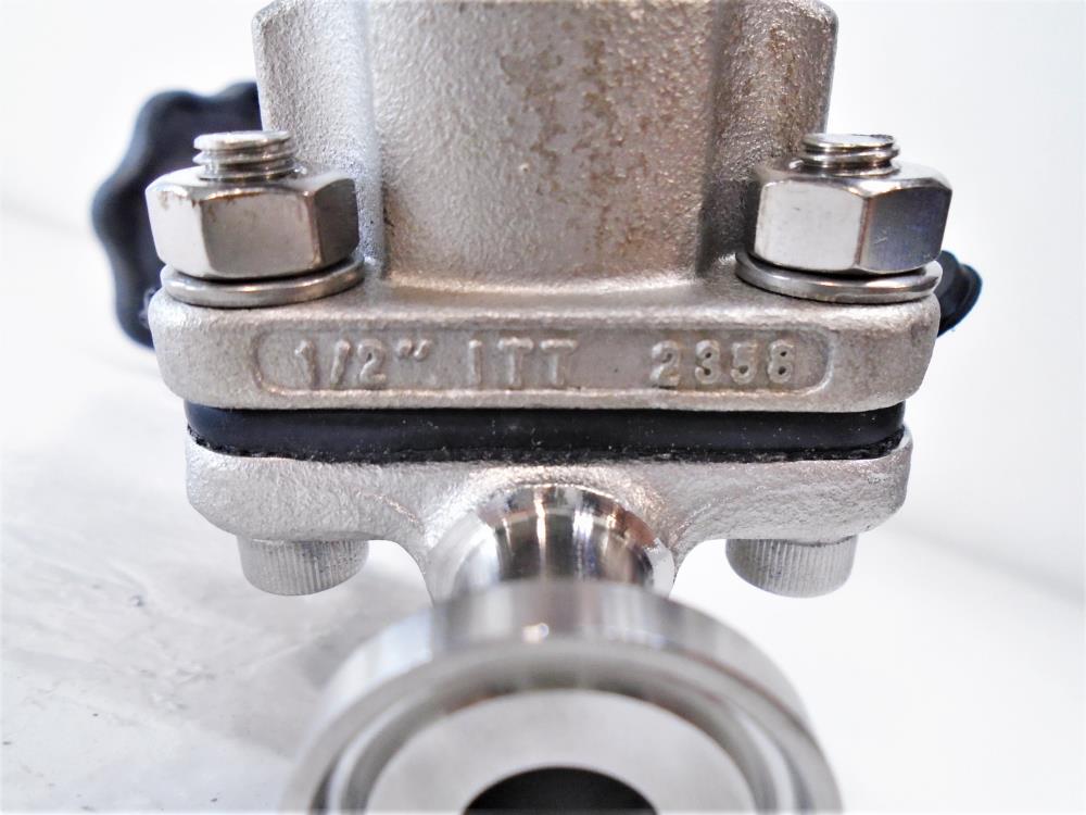 ITT 1/2" Tri-Clamp Valve w/ Handwheel, Stainless, SA-2-.5-F-419-R-2-0-0-E1-970